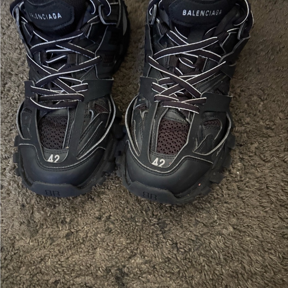 Balenciaga Black Athletic Shoes with Rugged Design